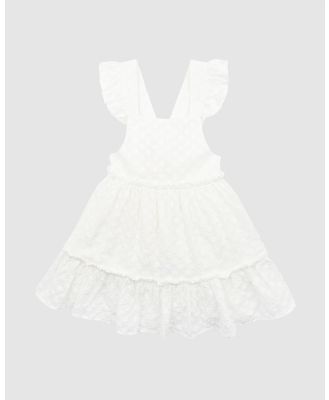 Fox & Finch - Budgie Broiderie Dress 3 7Yrs - Dresses (WHITE) Budgie Broiderie Dress 3-7Yrs