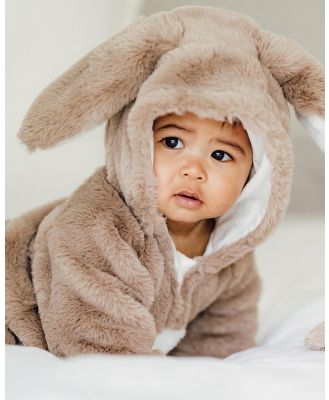 Fox & Finch - Latte Faux Fur Easter Bunny Onesie   Babies Kids - Longsleeve Rompers (Latte) Latte Faux Fur Easter Bunny Onesie - Babies-Kids