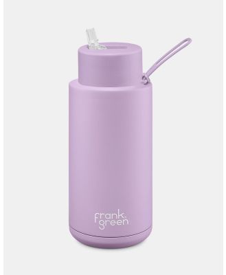 Frank Green - 34oz Stainless Steel Ceramic Reusable Bottle with Straw Lid Lilac Haze - Accessories (Lilac Haze) 34oz Stainless Steel Ceramic Reusable Bottle with Straw Lid Lilac Haze
