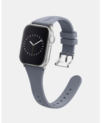 Friendie - Slim Silicone Band with Classic Silver Buckle – The Gippsland – Apple Compatible - Fitness Trackers (GreySilver) Slim Silicone Band with Classic Silver Buckle – The Gippsland – Apple Compatible