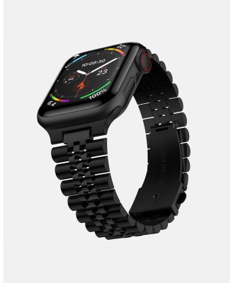 Friendie - Stainless Steel Link Bracelet Band   The Perth   Apple Watch Compatible - Fitness Trackers (Black) Stainless Steel Link Bracelet Band - The Perth - Apple Watch Compatible