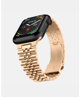 Friendie - Stainless Steel Link Bracelet Band   The Perth   Apple Watch Compatible - Fitness Trackers (Gold) Stainless Steel Link Bracelet Band - The Perth - Apple Watch Compatible