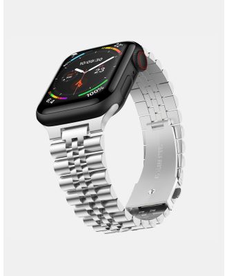 Friendie - Stainless Steel Link Bracelet Band   The Perth   Apple Watch Compatible - Fitness Trackers (Silver) Stainless Steel Link Bracelet Band - The Perth - Apple Watch Compatible
