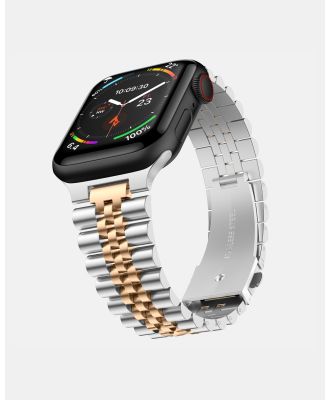 Friendie - Stainless Steel Link Bracelet Band   The Perth   Apple Watch Compatible - Fitness Trackers (SilverGold) Stainless Steel Link Bracelet Band - The Perth - Apple Watch Compatible