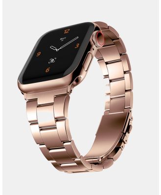Friendie - Stainless Steel Link Bracelet Band   The Sydney    Apple Watch Compatible - Fitness Trackers (Brushed Gold) Stainless Steel Link Bracelet Band - The Sydney -  Apple Watch Compatible