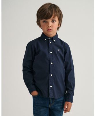 Gant - Boys Cotton Twill Shirt - Shirts & Polos (EVENING BLUE) Boys Cotton Twill Shirt