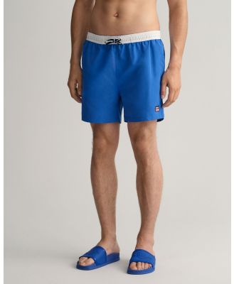 Gant - Classic Fit Retro Shield Swim Shorts - Swimwear (LAPIS BLUE) Classic Fit Retro Shield Swim Shorts