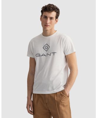 Gant - Diamond G T Shirt - Short Sleeve T-Shirts (WHITE) Diamond G T-Shirt
