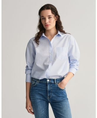 Gant - Relaxed Fit Poplin Shirt - Shirts & Polos (LIGHT BLUE) Relaxed Fit Poplin Shirt