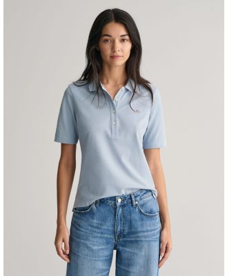 Gant - Shield Piqué Polo Shirt - Shirts & Polos (DOVE BLUE) Shield Piqué Polo Shirt