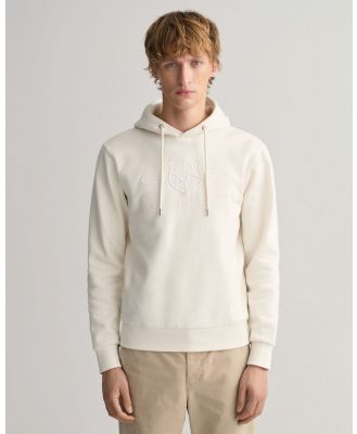 Gant - Tonal Shield Hoodie - Hoodies (EGGSHELL) Tonal Shield Hoodie