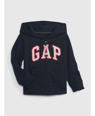 Gap - Toddler Girl Gap Logo Full Zip Hoodie - Hoodies (BLUE) Toddler Girl Gap Logo Full Zip Hoodie