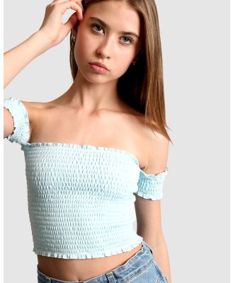 Gelati Jeans Teen - Sally Shirred Top - Cropped tops (Pale Blue) Sally Shirred Top