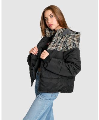 Gelati Jeans Teen - Tess Check Puffer Jacket - Coats & Jackets (Black) Tess Check Puffer Jacket