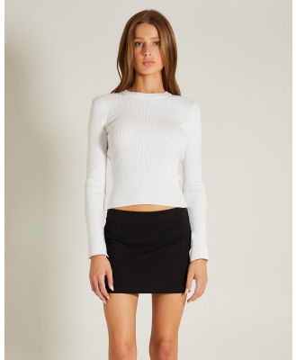 General Pants Co. Basics - Luxe Knitted Long Sleeve - Long Sleeve T-Shirts (WHITE) Luxe Knitted Long Sleeve