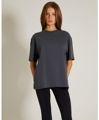 General Pants Co. Basics - Oversized Short Sleeve T Shirt - Short Sleeve T-Shirts (CHARCOAL) Oversized Short Sleeve T-Shirt