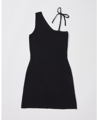 General Pants Co. Basics - Teen Girls One Shoulder Dress - Dresses (BLACK) Teen Girls One Shoulder Dress