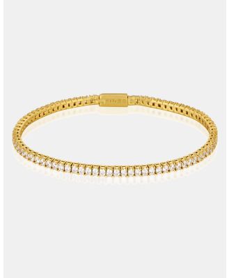 Georgini - Milestone Cubic Zirconia 2mm Tennis Bracelet - Jewellery (Gold) Milestone Cubic Zirconia 2mm Tennis Bracelet
