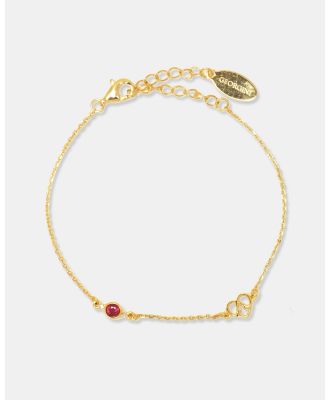 Georgini - Natural Ruby And Two Natural Diamond July Gold Bracelet - Jewellery (Gold) Natural Ruby And Two Natural Diamond July Gold Bracelet