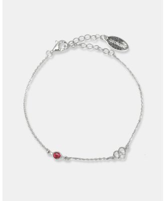 Georgini - Natural Ruby And Two Natural Diamond July Silver Bracelet - Jewellery (Silver) Natural Ruby And Two Natural Diamond July Silver Bracelet