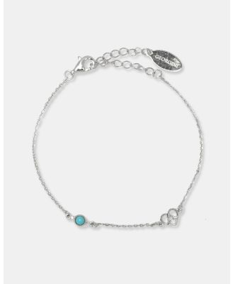 Georgini - Natural Turquoise And Two Natural Diamond December Silver Bracelet - Jewellery (Silver) Natural Turquoise And Two Natural Diamond December Silver Bracelet