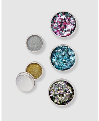 Glitterazzi - Glitter Balm & Loose Glitter Kit - Beauty (Silver / Gold / Blue / Violet Nymph / Pink Moss) Glitter Balm & Loose Glitter Kit
