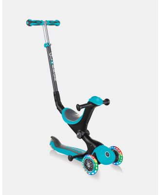 Globber - Go Up Deluxe w Light Up Wheels Convertible Ride On Scooter - Scooters (Teal) Go Up Deluxe w-Light Up Wheels Convertible Ride-On Scooter