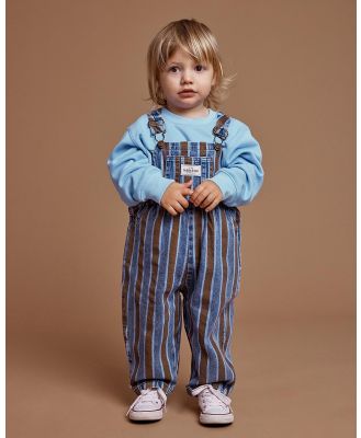 Goldie + Ace - Ace Denim Stripe Overalls   Babies Kids ICONIC EXCLUSIVE - Sleeveless (True Blue Khaki Stripe) Ace Denim Stripe Overalls - Babies-Kids ICONIC EXCLUSIVE