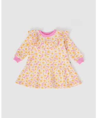 Goldie + Ace - Daisy Meadow Frill Yolk Dress   Babies Kids - Printed Dresses (Fairy Floss Golden) Daisy Meadow Frill Yolk Dress - Babies-Kids