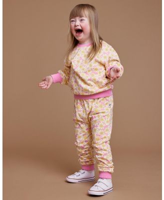 Goldie + Ace - Daisy Meadow Terry Sweatpants   Babies Kids - Pants (Fairy Floss Golden) Daisy Meadow Terry Sweatpants - Babies-Kids