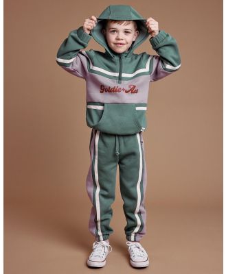 Goldie + Ace - Hooded Panel Sweater   Babies Kids - Hoodies (Alpine Green) Hooded Panel Sweater - Babies-Kids