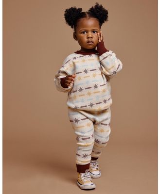 Goldie + Ace - Little Rae Knit Sweatpants   Babies - Pants (Cream Multi) Little Rae Knit Sweatpants - Babies