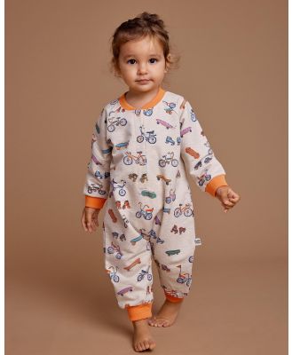 Goldie + Ace - Play All Day Relaxed Romper - Longsleeve Rompers (Oat Marle) Play All Day Relaxed Romper