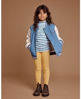 Goldie + Ace - Sky Stripe Embroidered Rib Skivvy   Babies Kids - Tops (Sky Gold) Sky Stripe Embroidered Rib Skivvy - Babies-Kids