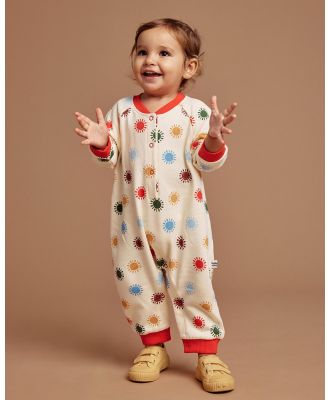 Goldie + Ace - Sunny Days Relaxed Terry Romper   Babies - Longsleeve Rompers (Cream Multi) Sunny Days Relaxed Terry Romper - Babies