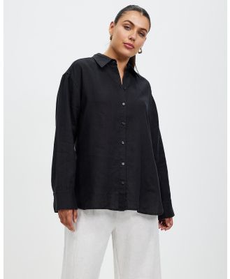 Grace Willow - Eliza Linen Shirt - Tops (Black) Eliza Linen Shirt