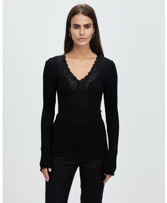 Grace Willow - Wendy Seamless Lace Top - Tops (Black) Wendy Seamless Lace Top