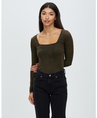 Gysette - Square Neck Top - Tops (Washed Black) Square Neck Top