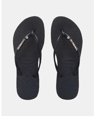 Havaianas - Havaianas Slim   Women's - All thongs (Black & Black) Havaianas Slim - Women's