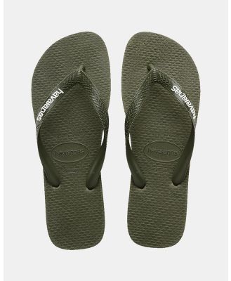Havaianas - Rubber Logo   Unisex - All thongs (Olive Green) Rubber Logo - Unisex