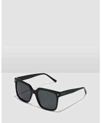 Hawkers Co - Polarized Black Dark Euphoria Sunglasses for Men and Women UV400 - Square (Black) Polarized Black Dark Euphoria Sunglasses for Men and Women UV400