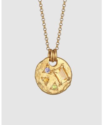 Haze & Glory - ICONIC EXCLUSIVE   Necklace Jagger Coin Citrine Topaz Peridot in 925 Sterling Silver Gold Plated - Jewellery (Gold) ICONIC EXCLUSIVE - Necklace Jagger Coin Citrine Topaz Peridot in 925 Sterling Silver Gold Plated