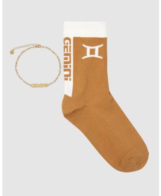High Heel Jungle - Horoscope Gold Anklet and Sock Set   Gemini - Gifts sets (Gold) Horoscope Gold Anklet and Sock Set - Gemini