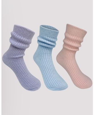 High Heel Jungle - Luxe Cashmere Sock Gift Set Of Three - Socks & Tights (3 PACK CASH-PASTEL) Luxe Cashmere Sock Gift Set Of Three