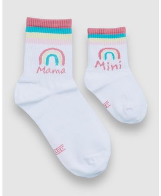 High Heel Jungle - Mother's Day Socks   Mama and Mini   2 Pack - Socks & Tights (White) Mother's Day Socks - Mama and Mini - 2 Pack