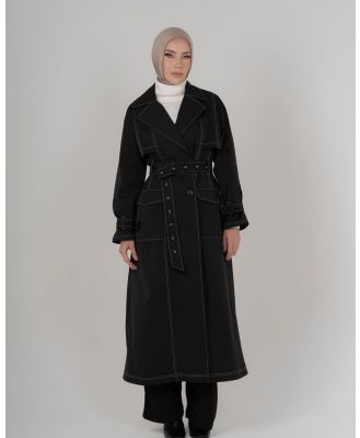 Hijab House - Black Contrast Coat - Coats & Jackets (Black) Black Contrast Coat