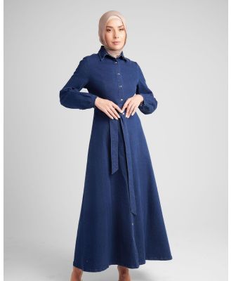 Hijab House - Button Through Denim Dress - Dresses (Denim Blue) Button Through Denim Dress