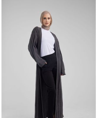Hijab House - Charcoal Knitted Cardi - Jumpers & Cardigans (Grey) Charcoal Knitted Cardi