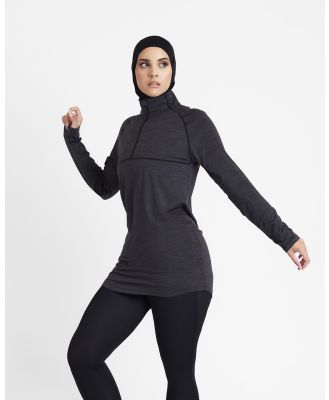 Hijab House - Grey Modest Fitness Top - Sports Tops & Bras (Grey) Grey Modest Fitness Top