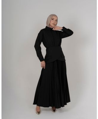 Hijab House - Midnight Pleated Dress - Dresses (Black) Midnight Pleated Dress